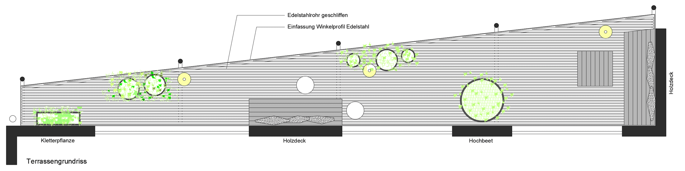 Grundriss-Zeichnung der Terrassensanierung